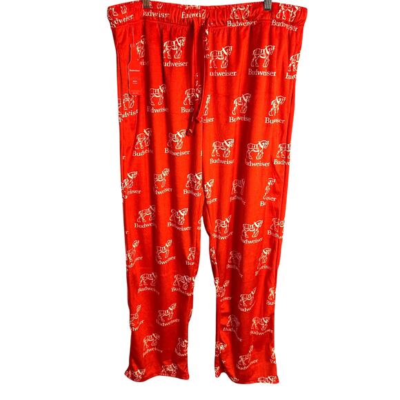 New Budweiser Fuzzy Soft Lounge Pants - Size Large - New with Tags - Picture 1 of 4